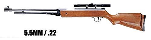 Precision Air Pellet Rifle Gun with Scope - 5.5mm & .22 Caliber for Hunting, Target Shooting & Pest Control | High-Powered Air Gun for Small Game Hunting & Backyard Target Practice