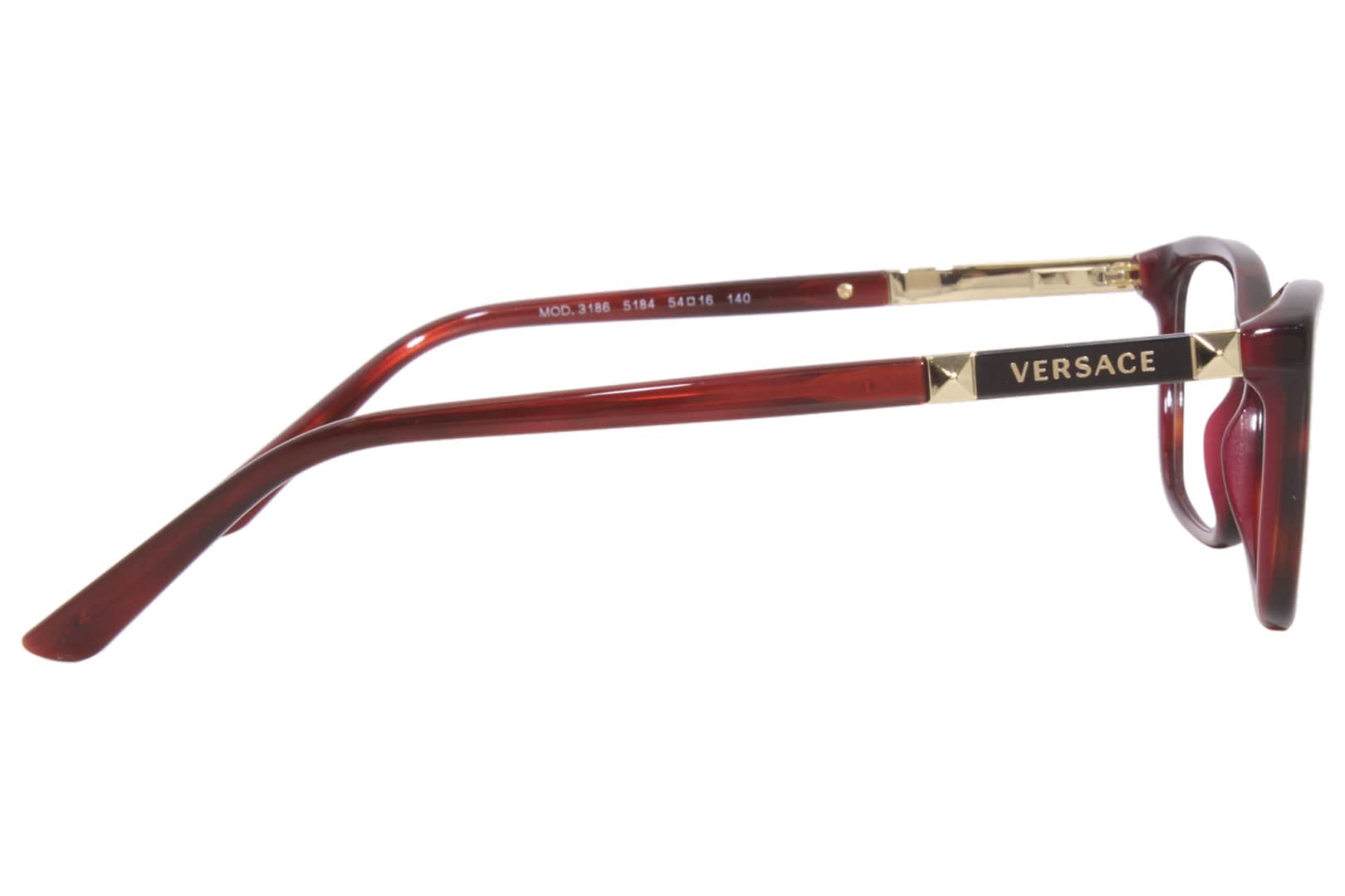 Versace VE3186 Eyeglass Frames 5184-54 - Havana Bordeaux Designer Optical Glasses for Men & Women | Luxury Eyewear for Fashion, Office & Everyday Use