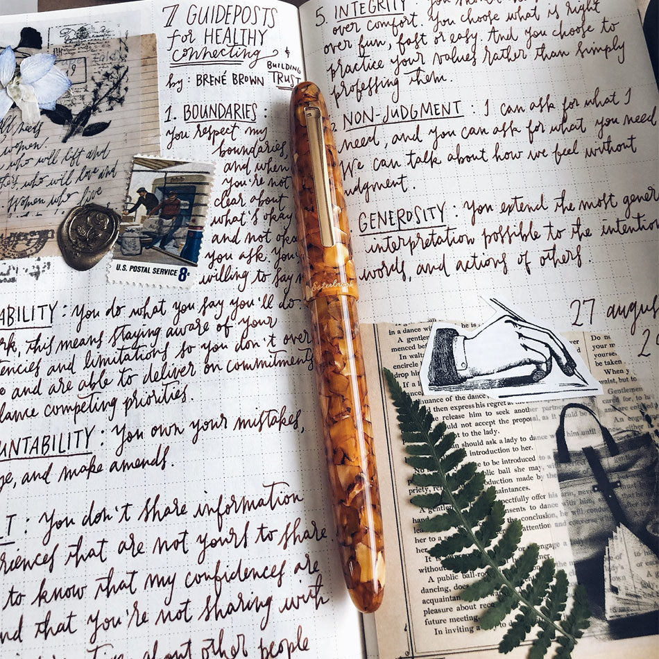 Esterbrook Estie Honeycomb Gold Trim Rollerball Pen - Premium Writing Instrument for Office, Journaling & Gift Giving