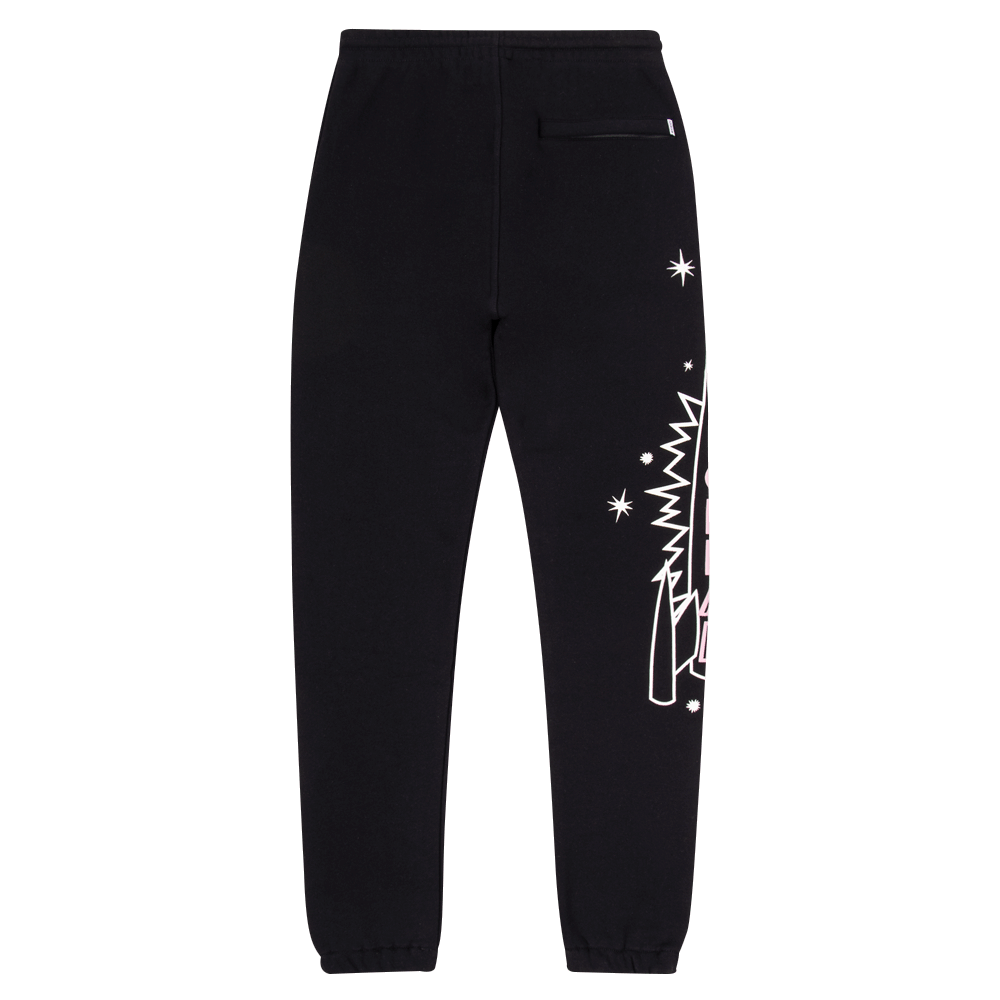 Atomic Sweatpants for Men - Soft & Comfortable Black Jogger Pants for Casual Wear, Gym, Lounge & Travel