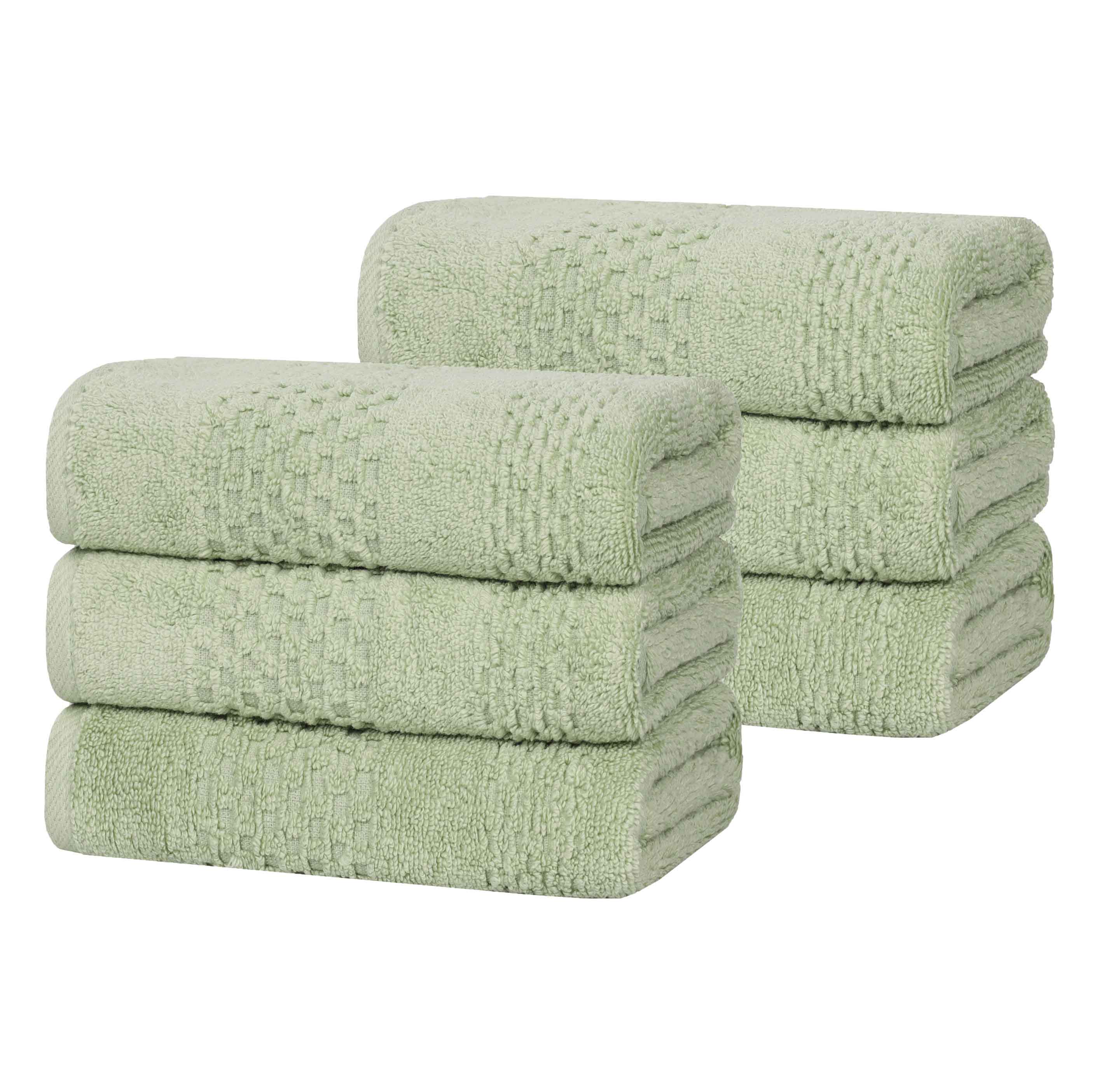 Premium 100% Cotton Waffle Weave Hand Towels - Soft & Absorbent Bath Towel Set of 6 for Kitchen, Bathroom & Spa - Zero Twist Playa Collection (Beige)