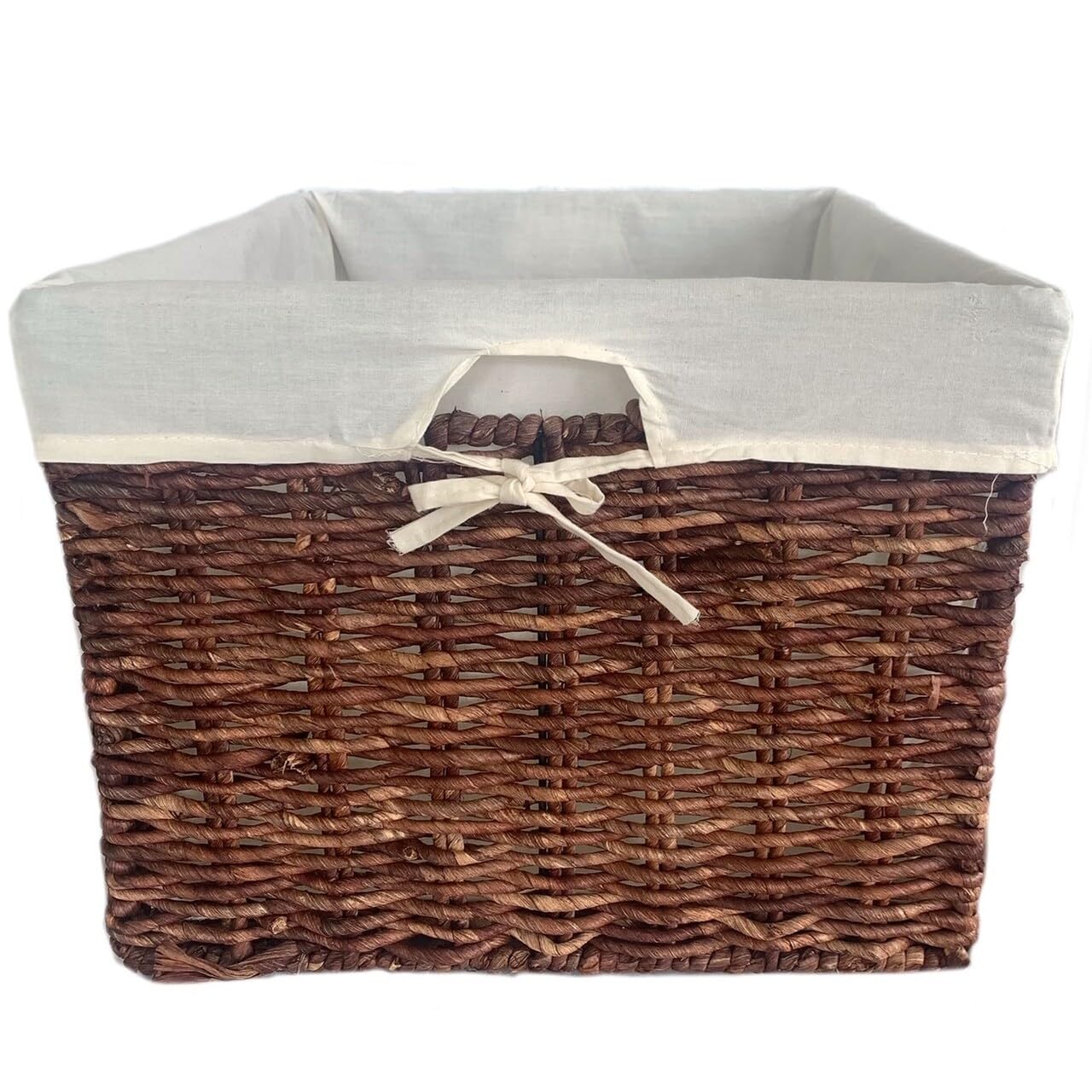 Handwoven Large Rectangular Storage Baskets (Set of 2) - Brown for Home & Office