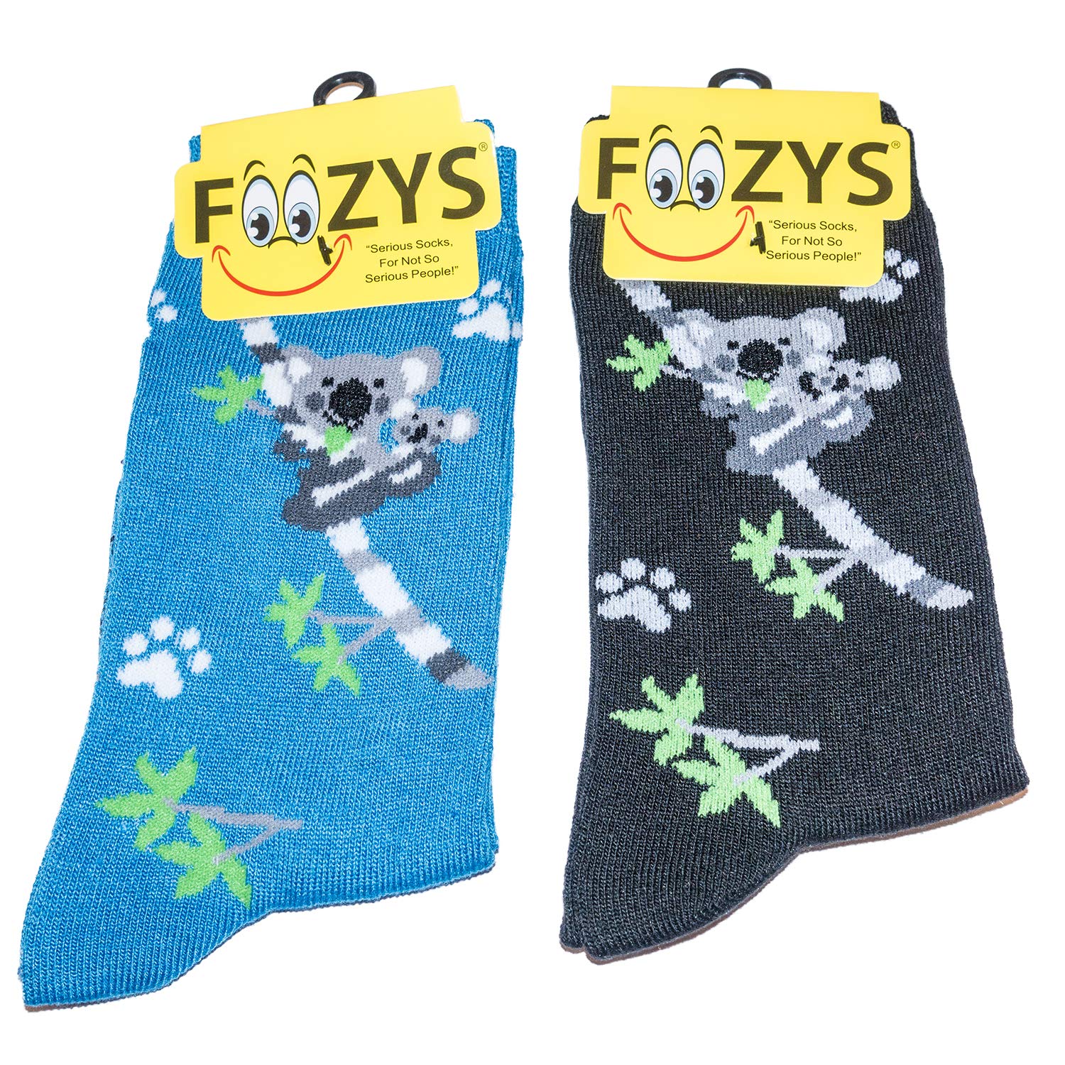 Foozys Women's Crew Socks - Koala Mom & Baby Zoo Animal Novelty Socks (2 Pairs) | Cute & Comfortable Socks for Women | Perfect for Gifts, Animal Lovers & Casual Wear