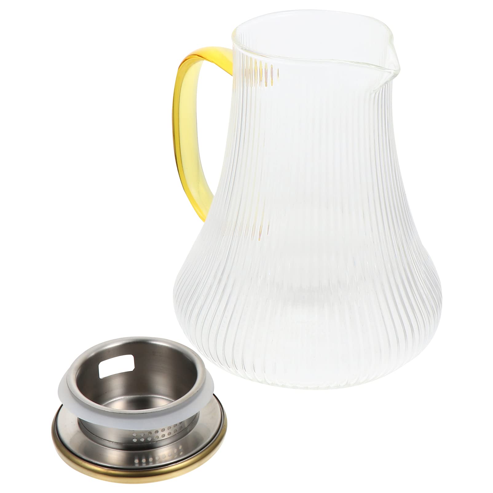 Premium Borosilicate Glass Teapot with Infuser - 1L Cold Water Jug, Heat-Resistant & Transparent Kettle for Iced Tea, Herbal Brewing & Home Decor