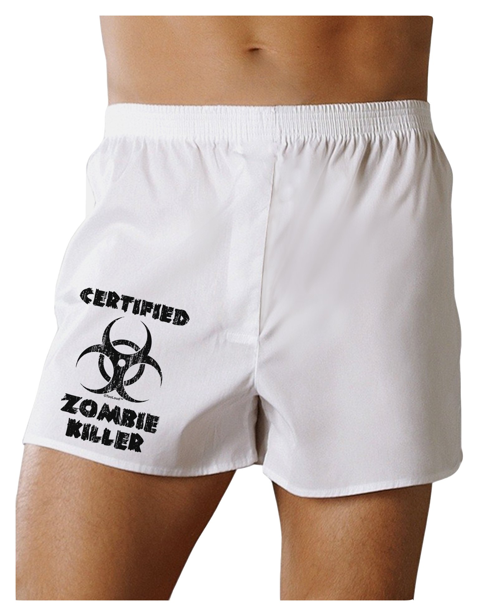 TOOLOUD Certified Zombie Killer - Biohazard Boxer Shorts | Men's Funny Novelty Underwear for Halloween & Cosplay | Perfect for Zombie Apocalypse Lovers and Horror Fans