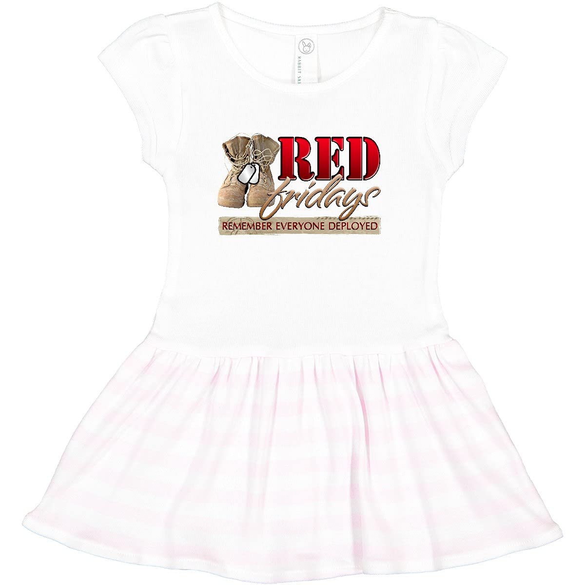 Inktastic Red Fridays (Boots) Toddler Dress - Cute Patriotic Outfit for Girls, Soft Cotton Kids Dress for Holidays & Special Occasions - Perfect for 4th of July, Memorial Day & Family Gatherings