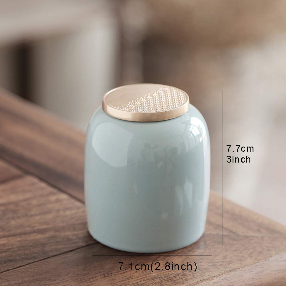 Ceramic Coffee Sugar Tea Storage Canister - 1 Piece Kitchen Organizer for Food Storage (3x2.8 Inch, Gray) | Perfect for Pantry, Coffee Station & Kitchen Counter Organization