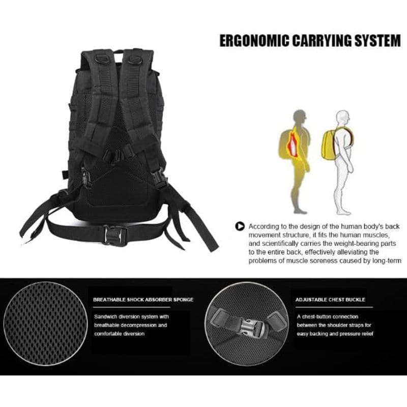 30L Tactical Backpack for Hiking, Camping & Travel - Durable Military Backpack with Molle System & Hydration Compatible - Perfect for Outdoor Adventures, Survival Gear & Daily Commute