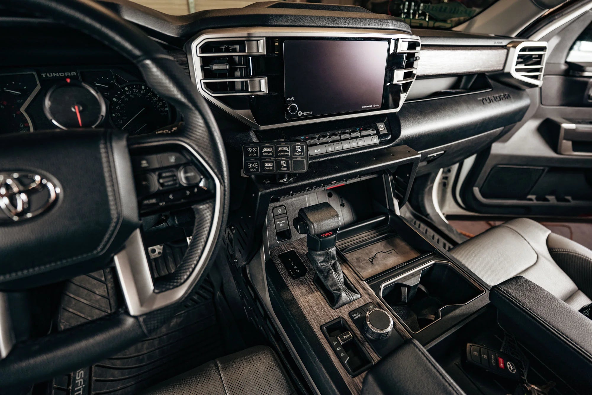 Rago Fabrication Center Console MOLLE Panels & Device Bridge for 2022+ Toyota Tundra - Durable Storage Solution for Off-Road Gear & Electronics Organization