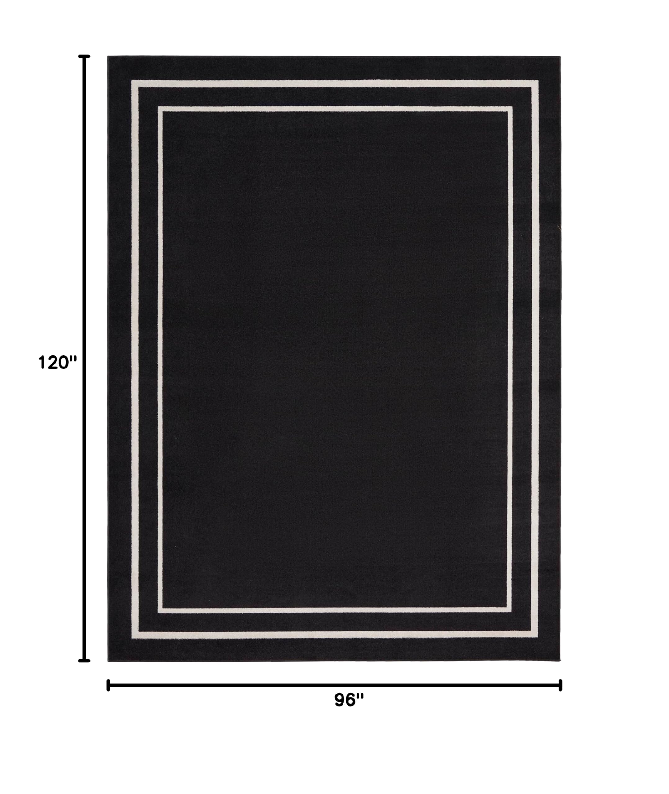 Nourison Essentials 8' x 10' Indoor/Outdoor Area Rug - Black Ivory, Easy to Clean, Non-Shedding for Bedroom, Living Room & Dining Room | Perfect for Backyard, Deck & Patio Use