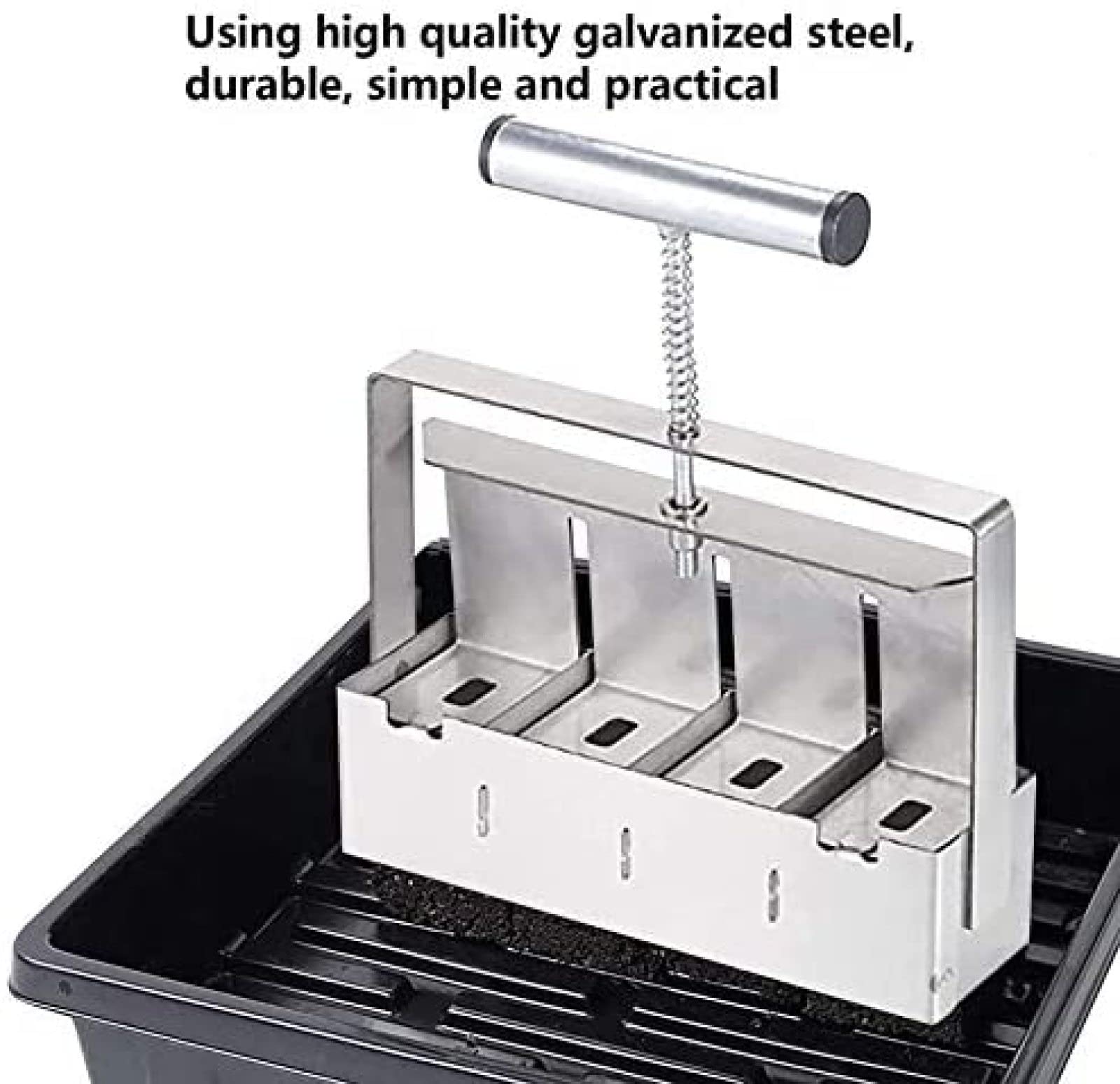 JWCN Handheld Soil Block Maker Tool - Metal Seedling Transplanter for Vegetable Plants, Garden & Greenhouse - Perfect for Starting Seeds in Yard, Raised Beds & Indoor Gardening