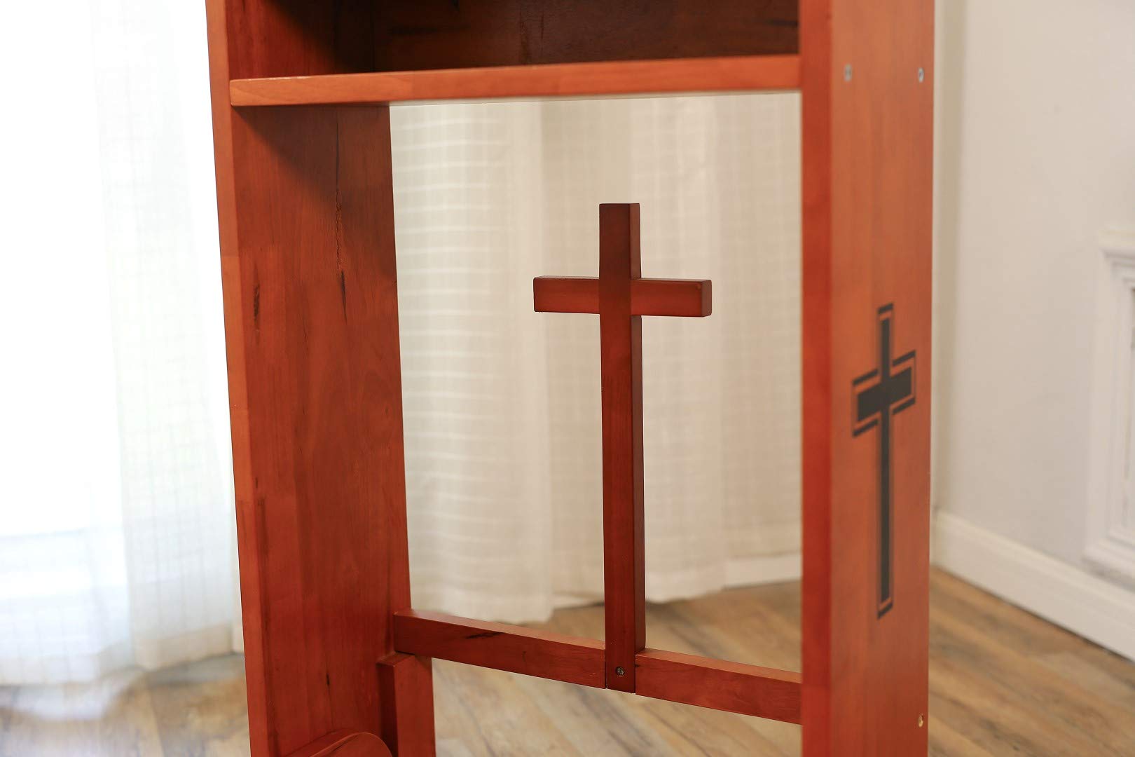 Wooden Folding Prayer Bench with Padded Kneeler - Comfortable Kneeling Stool for Church & Home - Perfect Religious Gift for Worship & Meditation