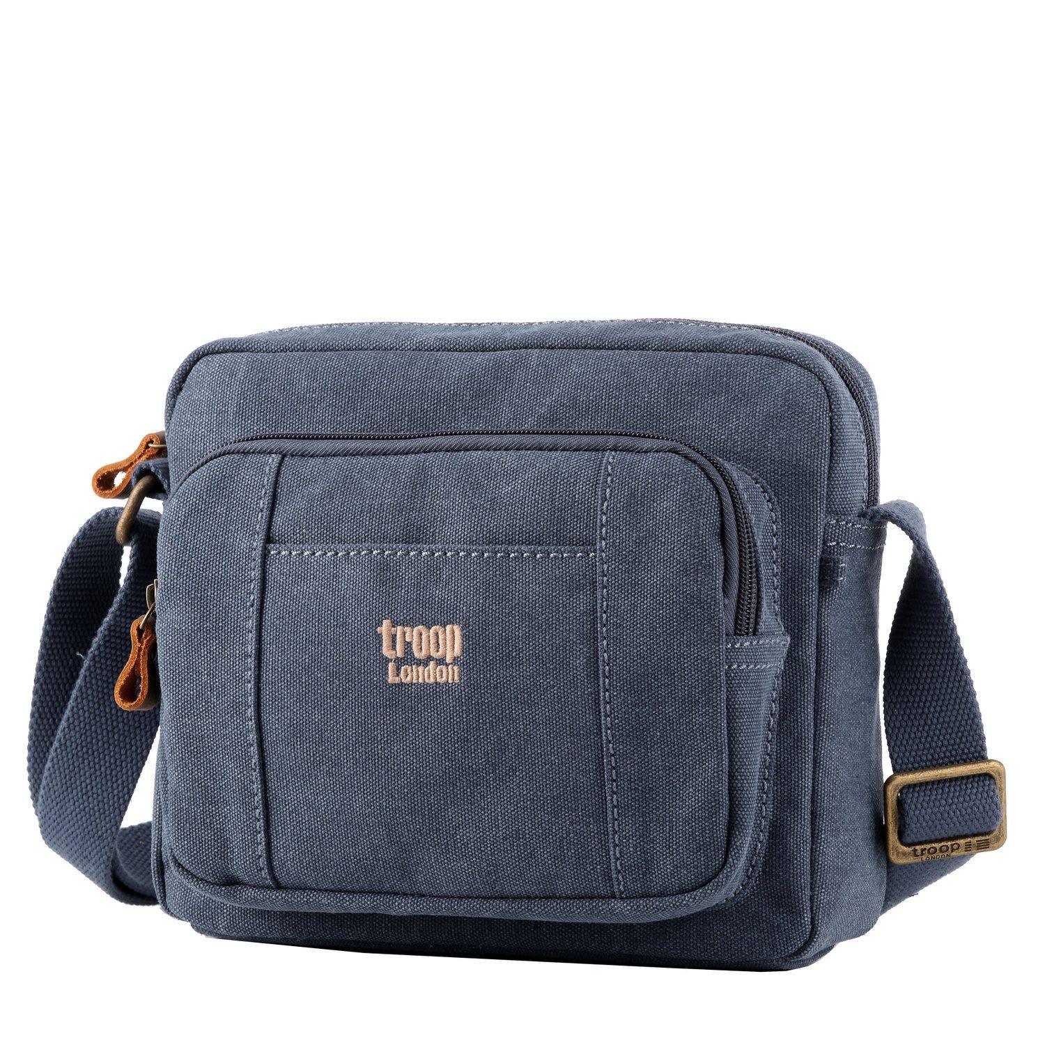Troop London Classic Canvas Crossbody Bag for Women & Men - Stylish & Durable Shoulder Bag for Travel, Work & Everyday Use