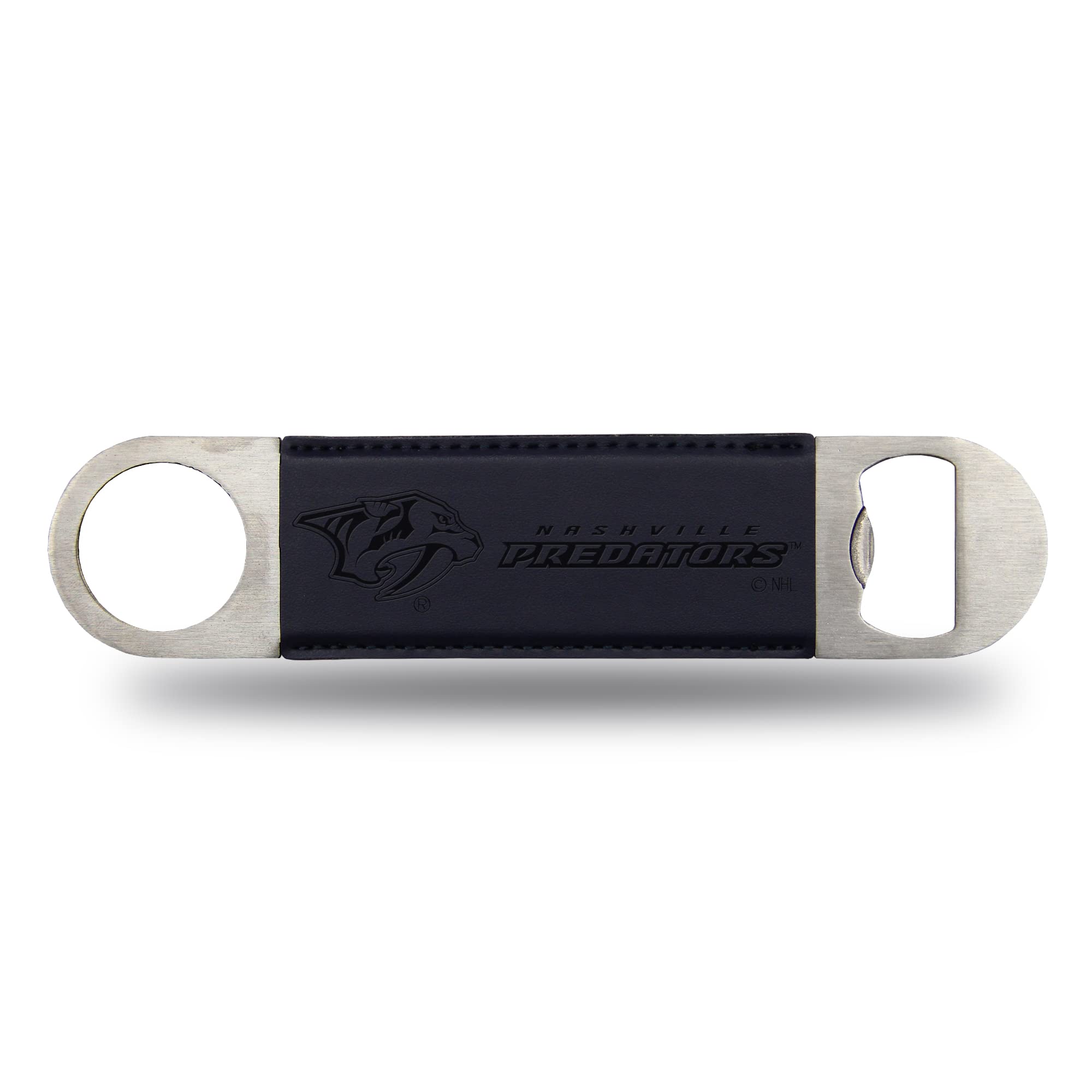 NHL Laser Engraved Bar Blade - Faux Leather Beverage Accessory for Hockey Fans - Perfect for Game Day Parties, Sports Bars & Man Cave Decor