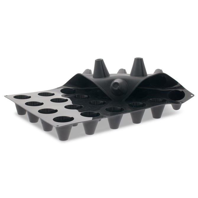 Pavoflex Silicone Ridged Cone 24 Forms - Premium Baking Molds for Cupcakes, Desserts & Chocolate Making - Perfect for Home Bakers & Professional Chefs