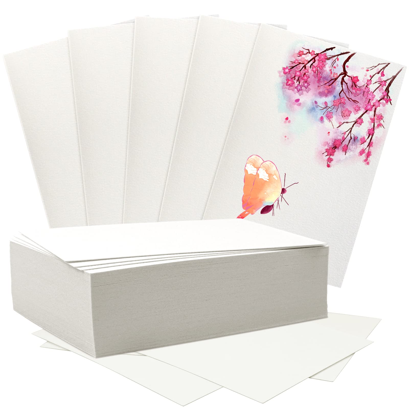 Fyess 120-Pack 100% Cotton Rag Watercolor Paper - 140lb Heavyweight Cold Press Paper, 5x7 Inch Bulk White Watercolor Sheets for Artists, Students & Kids - Perfect for Painting, Sketching & DIY Art Projects