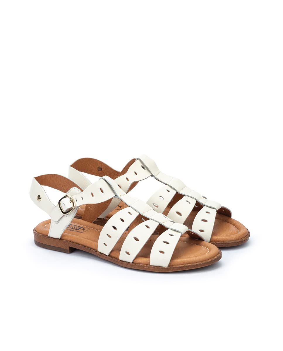 PIKOLINOS Women's Leather Flat Sandals - Comfortable Algar Style for Casual Wear, Beach & Summer Outfits