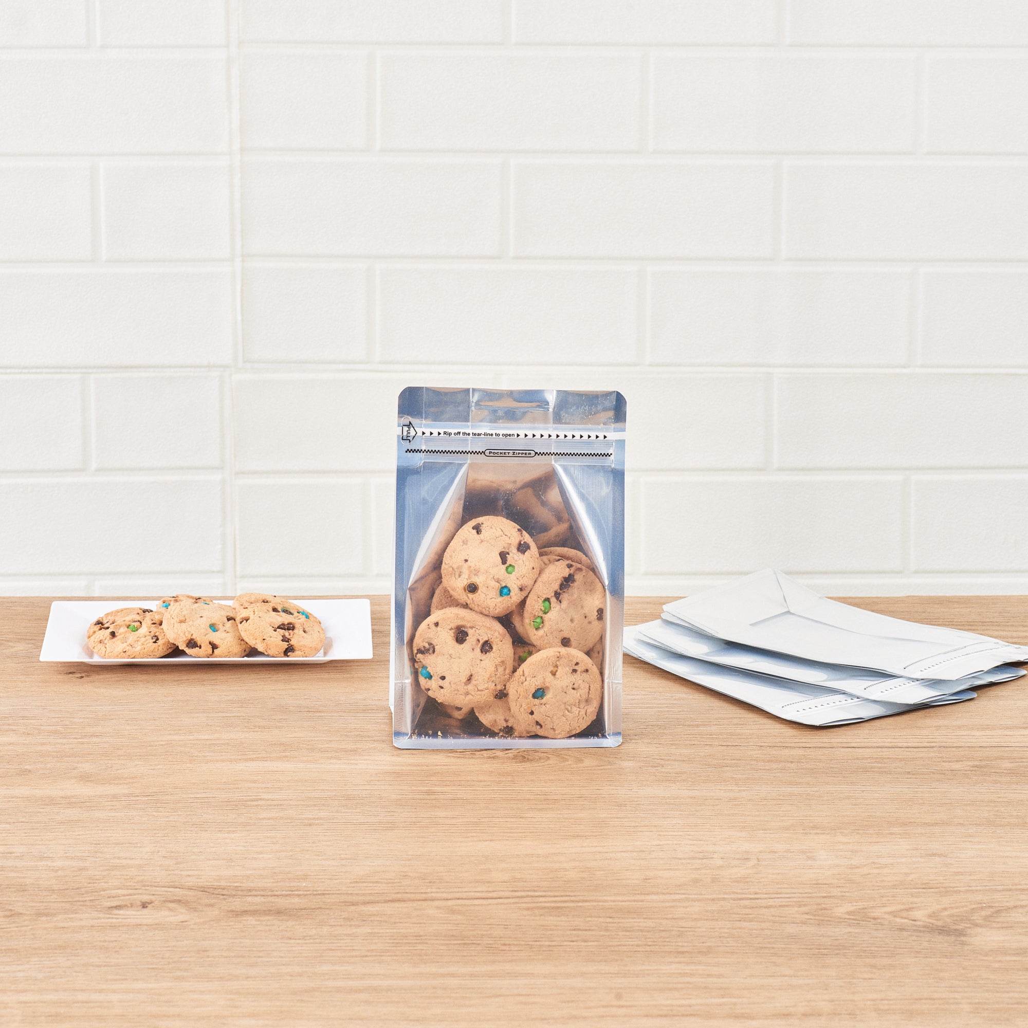 White Plastic Medium Snack Bags - Double Seal, Rip Lock, Heat Sealable (8x5x3.25 Inches) - 100 Count Box - Perfect for Food Storage, Meal Prep & On-the-Go Snacks