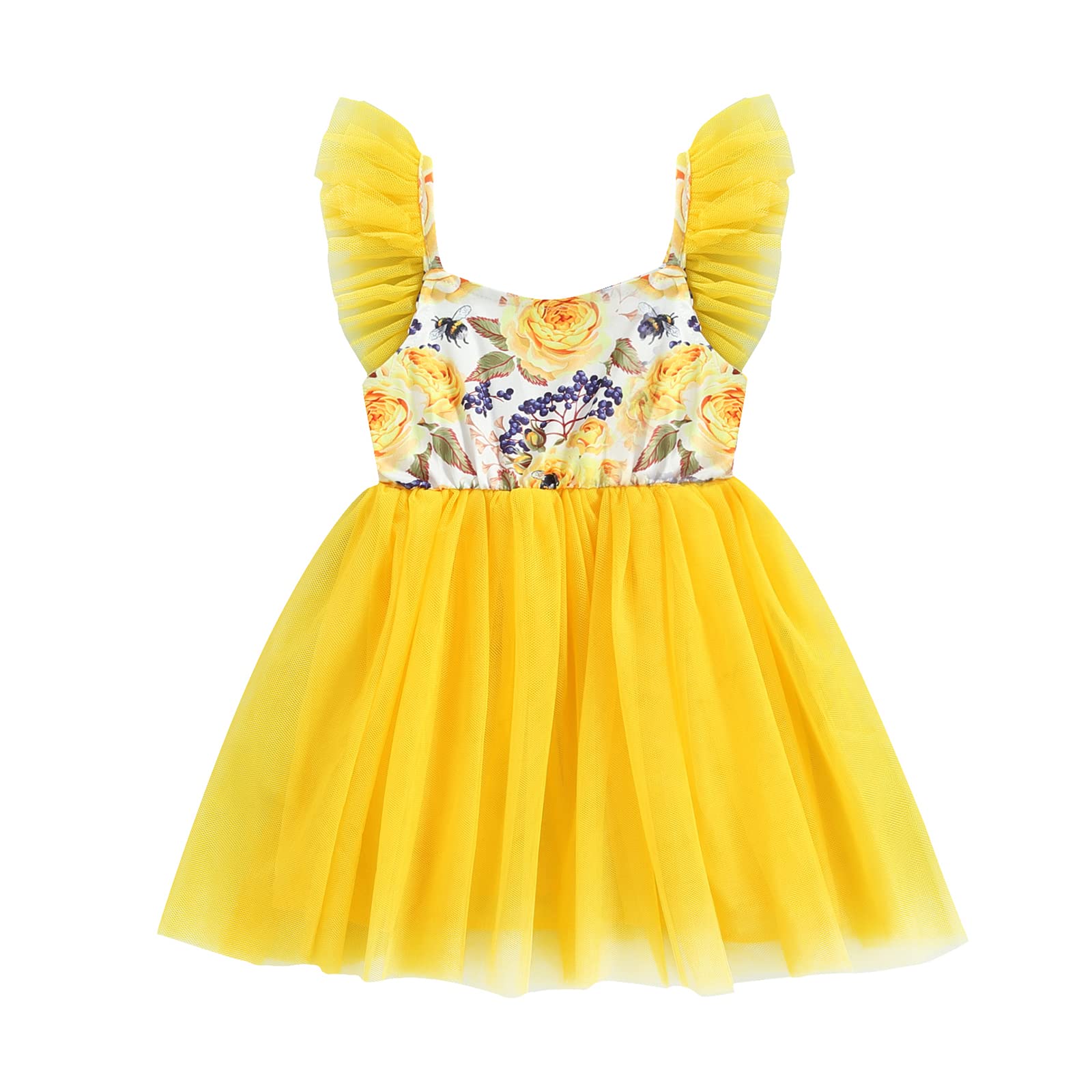 Boho Floral Princess Sundress for Toddler Girls - Summer Baby Girl Dress - Perfect for Beach, Party & Outdoor Play