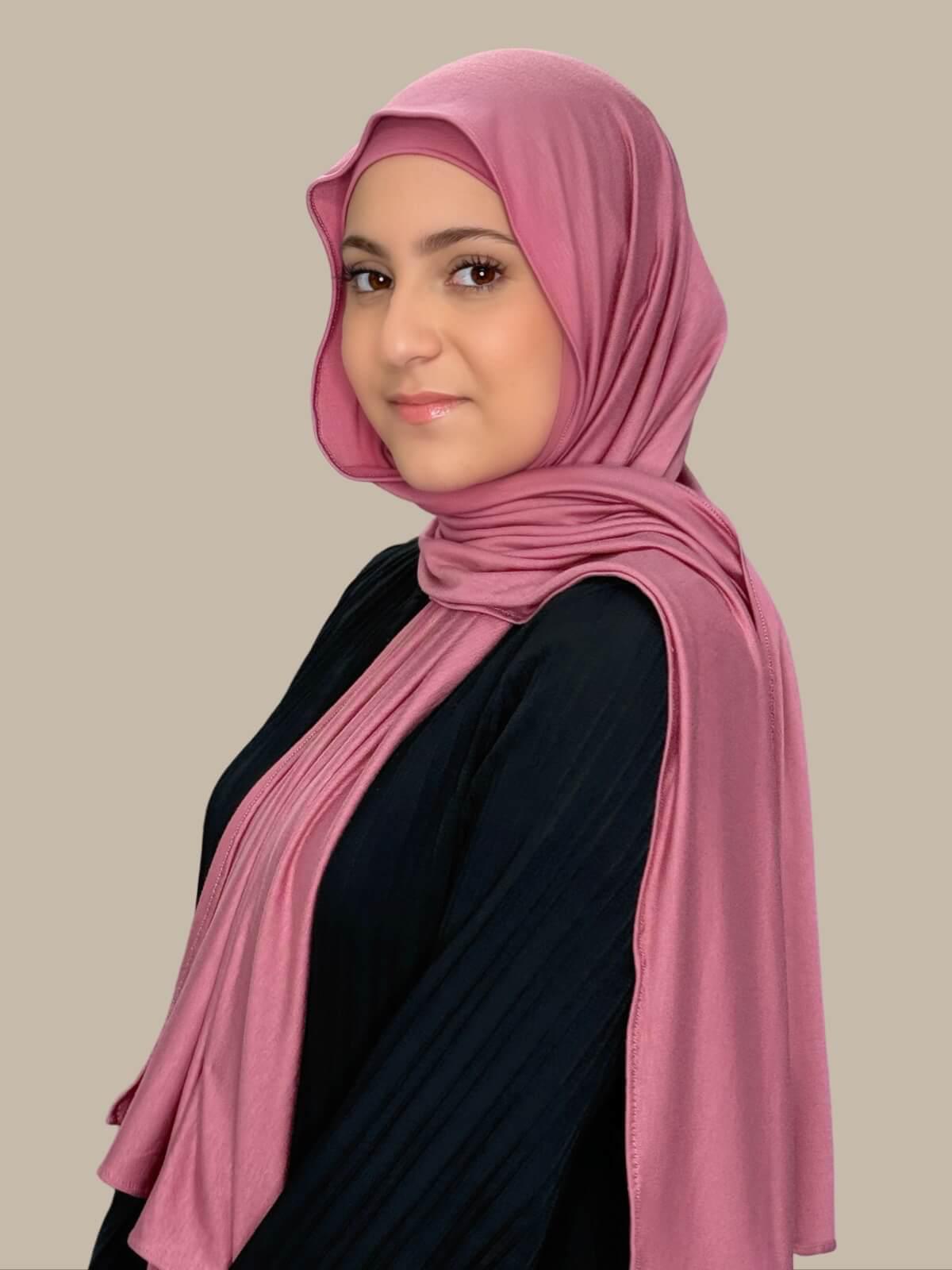 Premium Jersey Hijab for Women - Soft & Breathable Modest Scarf in Pale Rose - Perfect for Daily Wear, Prayer, and Special Occasions