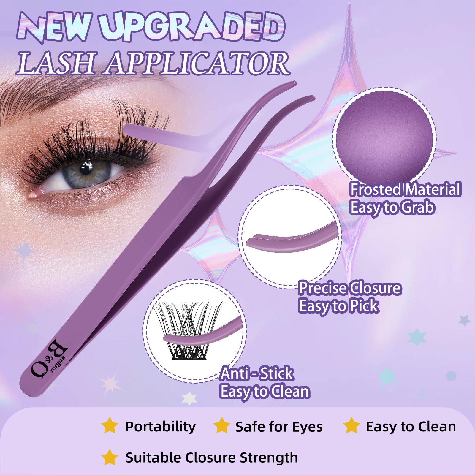 48PCS Self Adhesive Eyelashes - Pre-Glued Cluster Lashes D Curl No Glue Needed, 10-16mm with Lash Tweezers for Easy 1 Step DIY Application | Perfect for Daily Wear, Parties & Special Occasions (SA02-D)