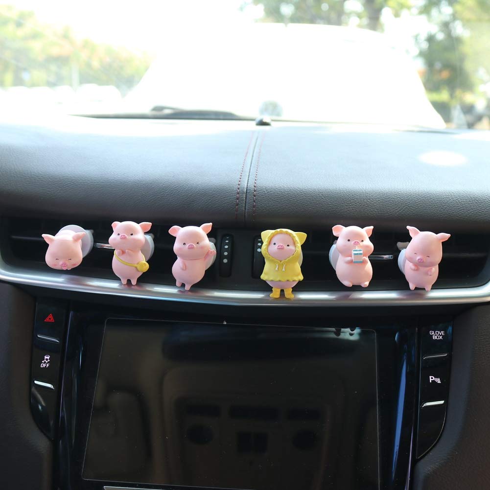 Creative Cute Pig Car Air Freshener Vent Clip - Adorable Cartoon Car Air Freshener for Men & Women | Car Interior Accessories & AC Vent Decoration | Perfect for Road Trips, Commuting & Gift Giving