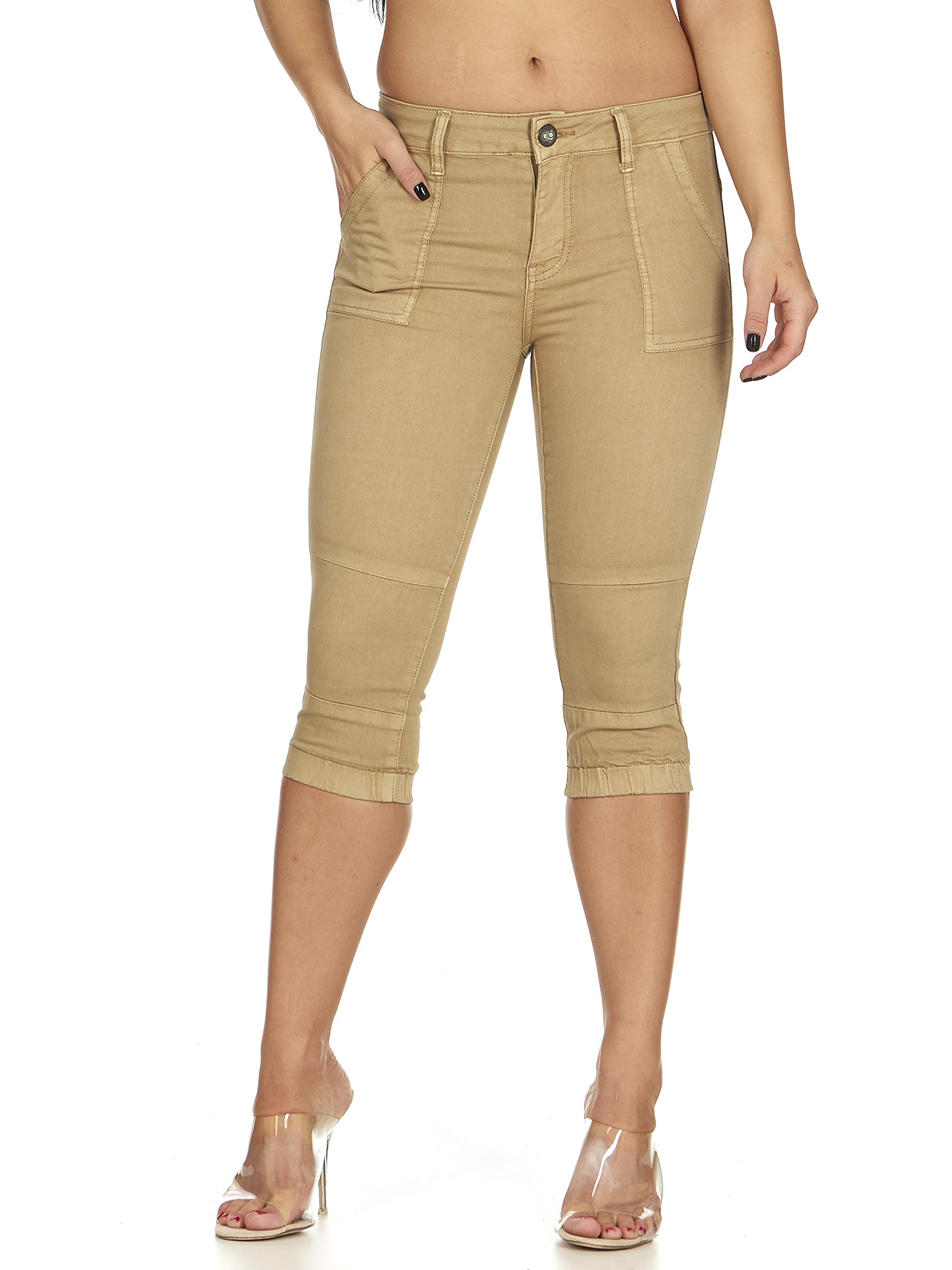 COVER GIRL Women's Denim Shorts - Mid Rise Bermuda Capri Jeans for Juniors (Ripped or Basic Style) | Perfect for Summer Outfits, Beach Vacations & Casual Wear