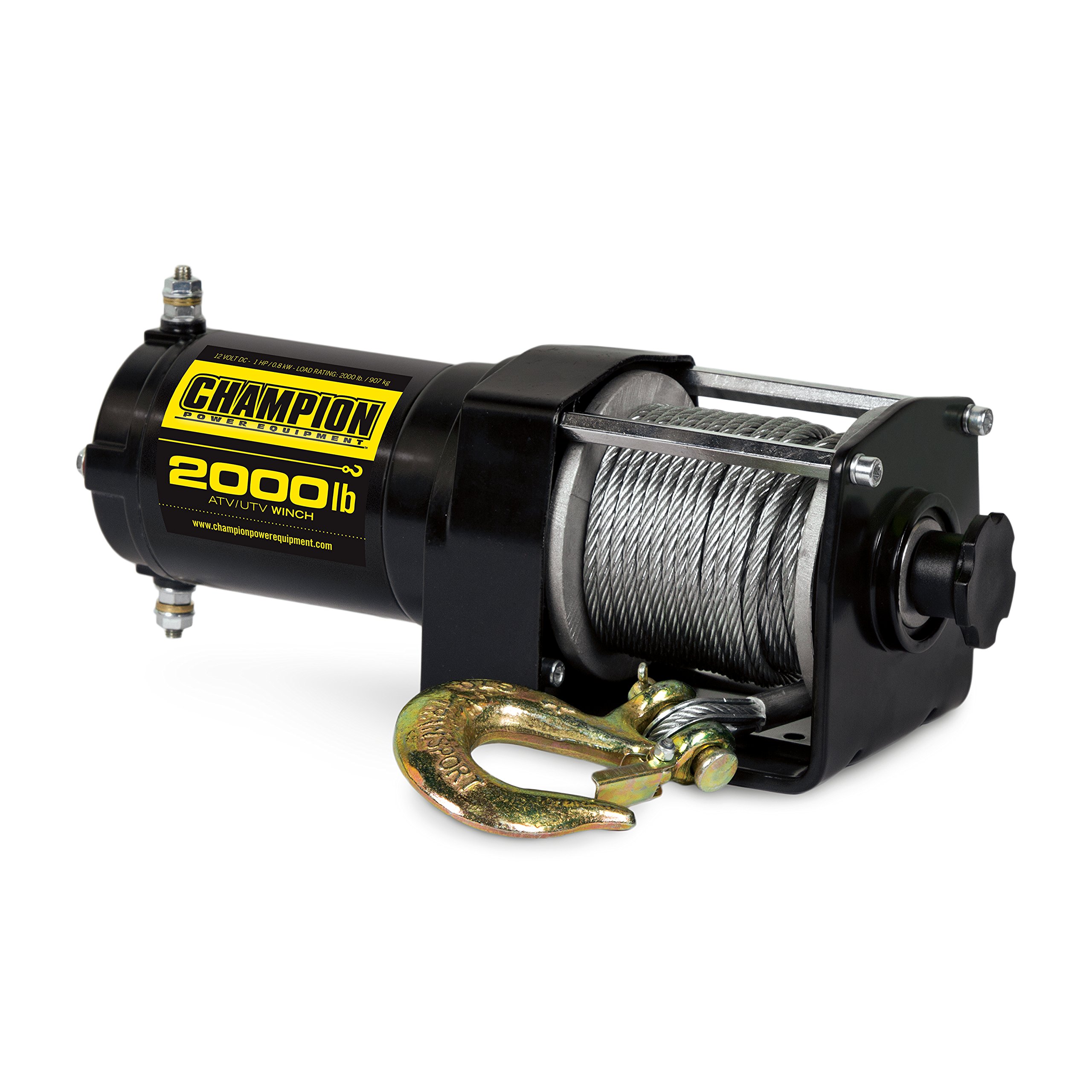 Champion Power Equipment 2000-lb ATV/UTV Winch Kit - Heavy Duty Off-Road Recovery Winch for ATV, UTV, Jeep & Truck - Perfect for Mud, Snow & Trail Adventures