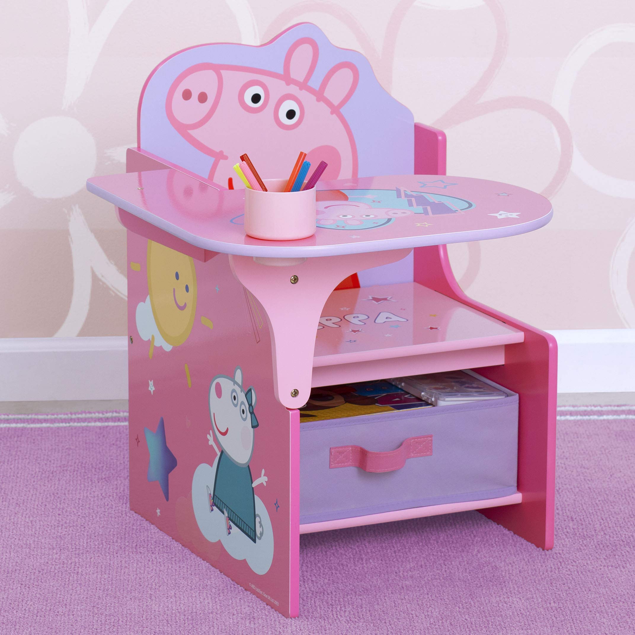 Delta Kids Chair Desk with Storage Bin - Perfect for Arts & Crafts, Snack Time, Homeschooling, Homework & Reading | Study Desk for Children's Room, Playroom & Classroom