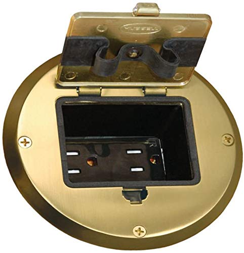 Round Yellow Floor Box Kit - Durable Electrical Outlet Cover for Home & Office - Perfect for Living Rooms, Bedrooms, and Workspaces