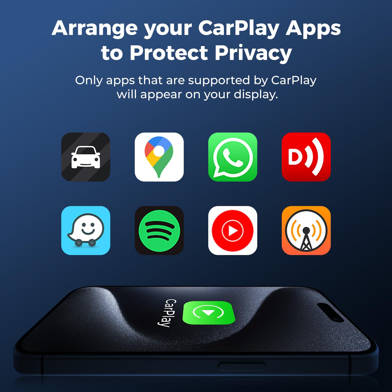 Wireless CarPlay Adapter for iPhone - Mini Size Apple CarPlay Dongle | Plug & Play for Seamless Music, Maps & Calls | Perfect for Commuting, Road Trips & Daily Driving
