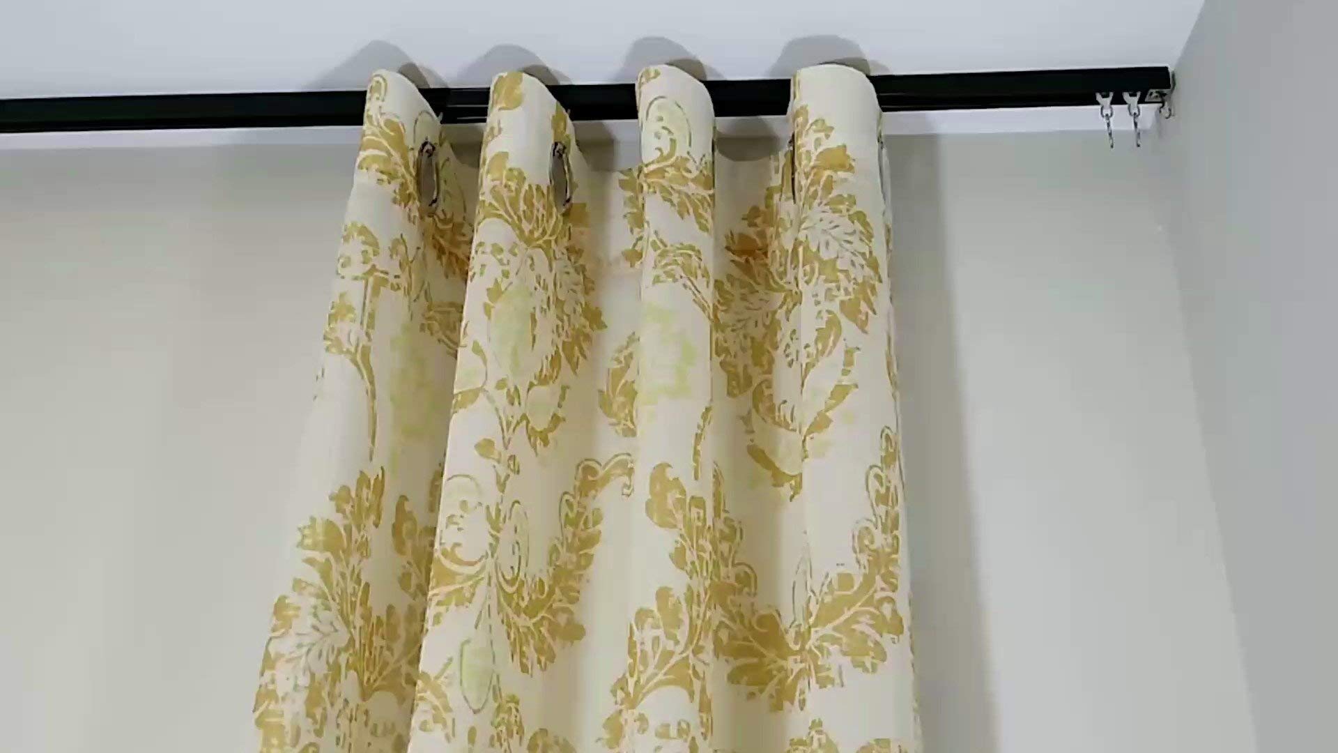 White Ceiling Curtain Track Set - 18 Feet in 3 Sections with Wheeled Carriers & Hooks - Perfect for Living Room, Bedroom, and Home Theater Window Treatments