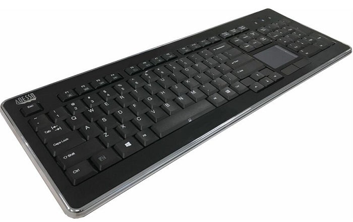 Adesso EasyTouch 4400 Wireless Desktop Touchpad Keyboard - Ergonomic Wireless Keyboard with Touchpad for PC, Mac, Laptop - Perfect for Home Office, Gaming & Multimedia Use