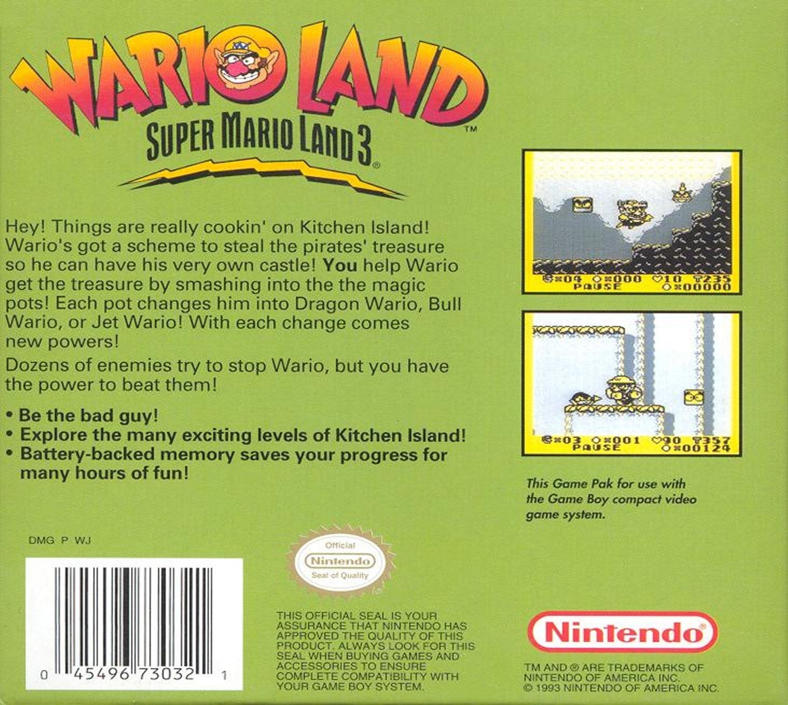 Wario Land: Super Mario Land 3 - Classic Nintendo Game Boy Adventure Game | Perfect for Retro Gaming Enthusiasts & Collectors