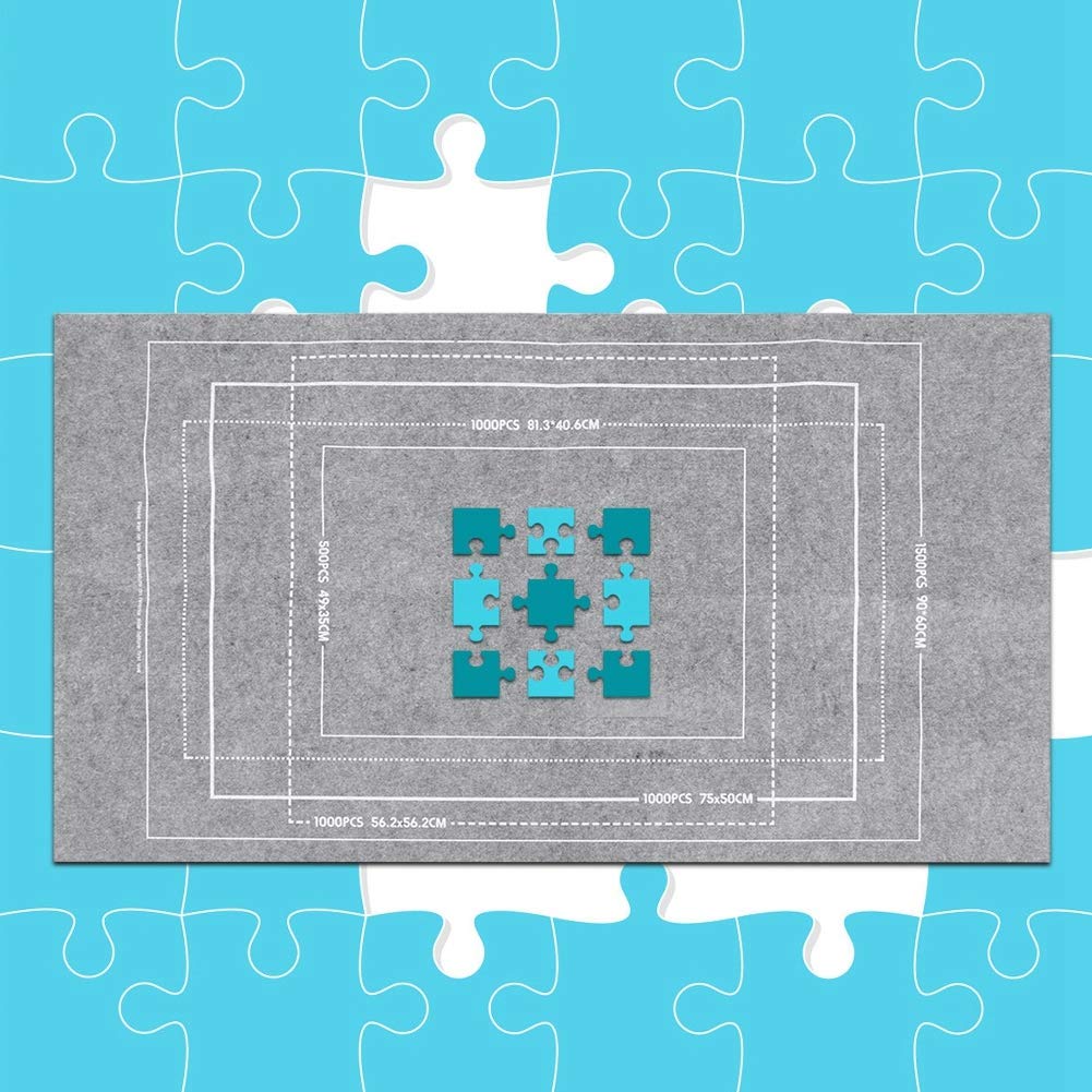 Non-Slip Puzzle Play Mat - Large Gray Roll-Up Mat for Kids & Adults - Portable Floor Mat for Family Game Nights, Home Learning & Playroom Activities