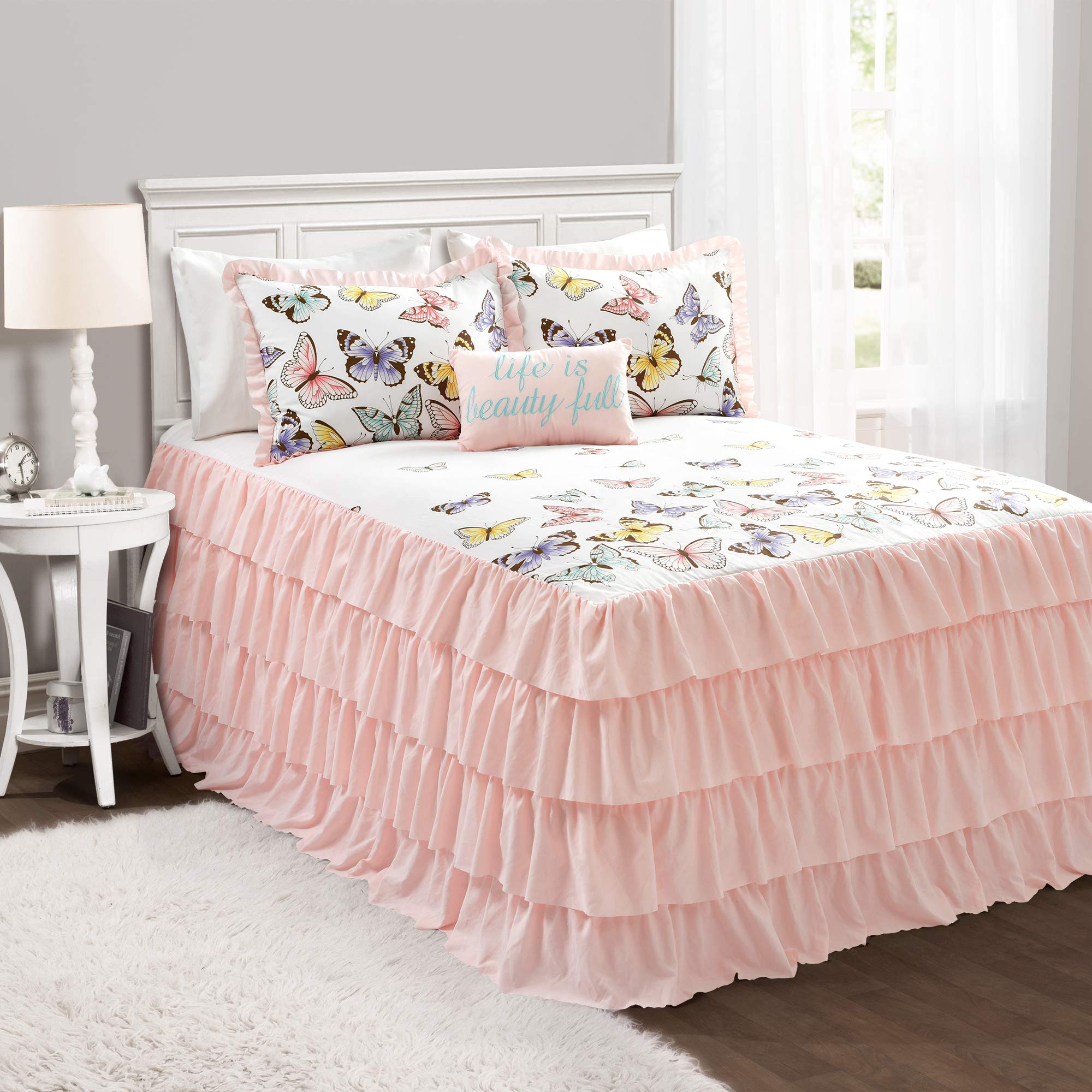 Lush Decor Butterfly Bedspread Set - Pink Full/Queen for Girls' Room
