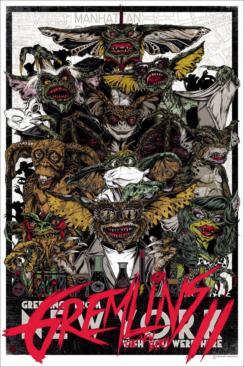 Gremlins 2: The New Batch Movie Poster - Classic 1990 Film Wall Art Decor for Home, Office & Movie Theater - Perfect Gift for Horror Comedy Fans