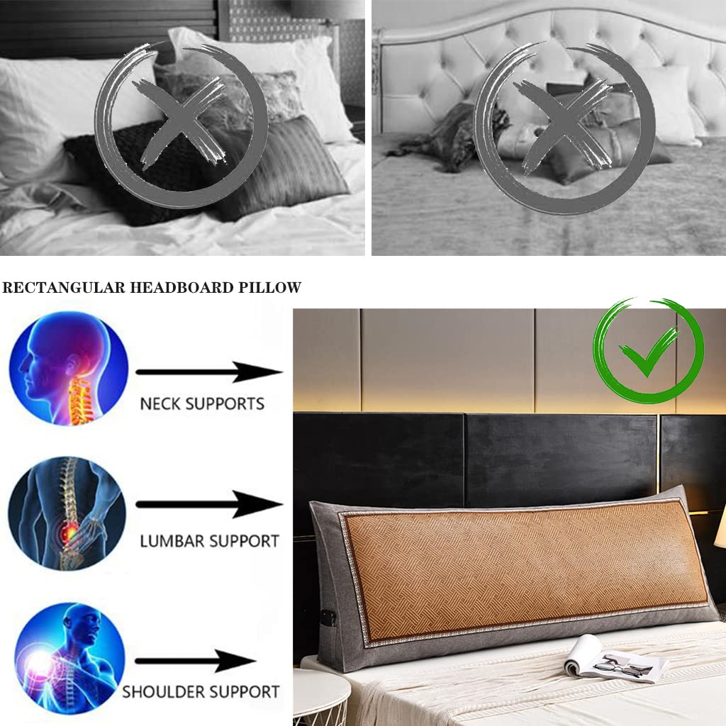 Triangular Headboard Pillow - Soft Wedge Cushion for Back Support, Reading & Relaxing - Large 23.6