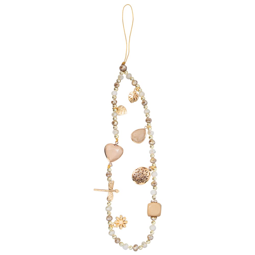 Crystal Beaded Phone Lanyard Strap - Universal Dragonfly Flower Phone Charm Keychain for Women & Teens - Fashion Phone Bracelet Decor for Daily Use, Parties, and Gifts