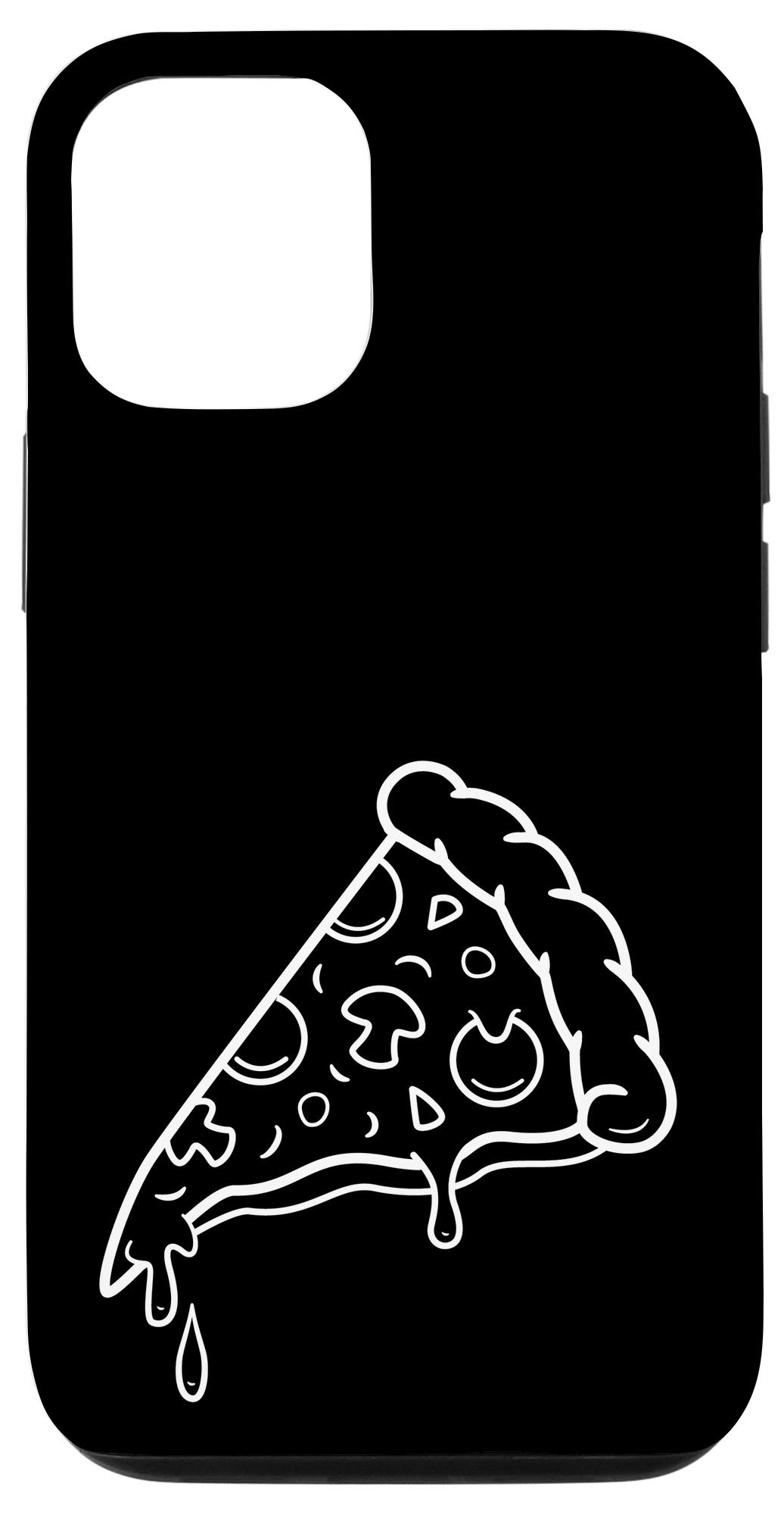 iPhone 12/12 Pro Case - Minimalist Pizza Line Art Design | Perfect Gift for Food Lovers | Durable Protective Phone Cover for Everyday Use & Travel