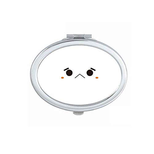DIYthinker Portable Foldable Double-Sided Makeup Mirror with Lovely Unhappy Expression - Perfect for Travel, Home Vanity & Handbag Essentials