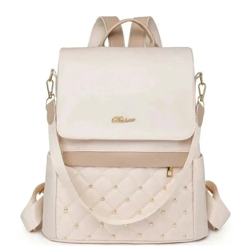 Vintage Soft Leather Women's Shoulder Backpack - Stylish & Durable Handbag for Work, Travel & Daily Use