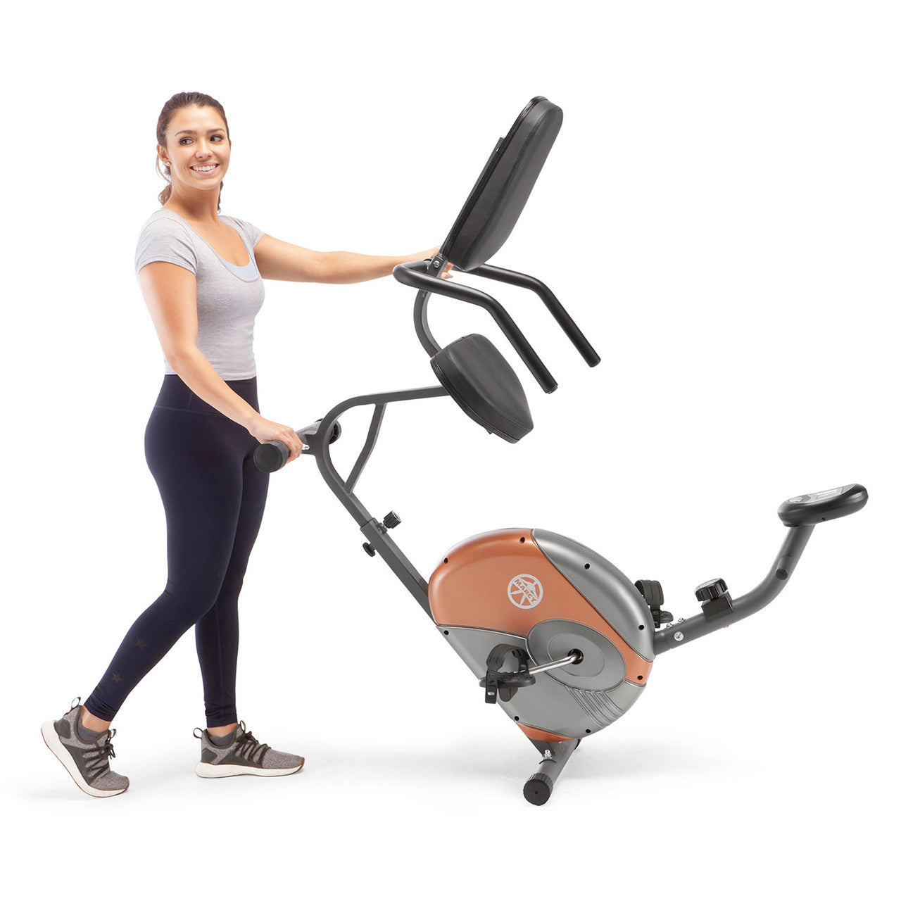 Marcy ME 709 Recumbent Exercise Bike for Home Gym - Low Impact Workout Machine for Seniors & Rehabilitation - Perfect for Small Spaces & Cardio Training