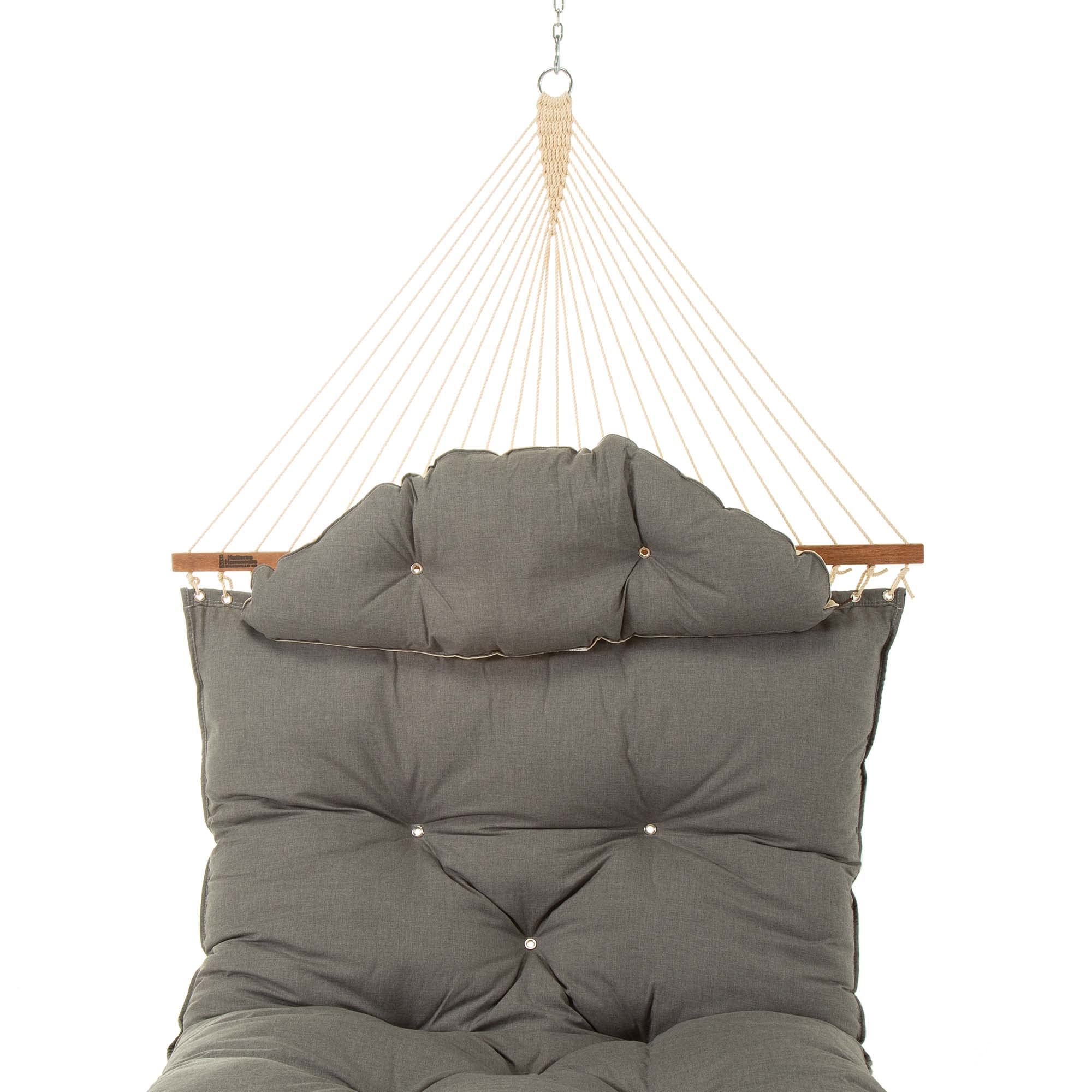 Premium Handcrafted Hatteras Hammocks - 13ft Large Cast Slate Tufted Hammock with Detachable Pillow | 450 LB Weight Capacity | Includes Free Extension Chains & Tree Hooks | Made in USA | Perfect for Backyard, Camping & Beach Relaxation