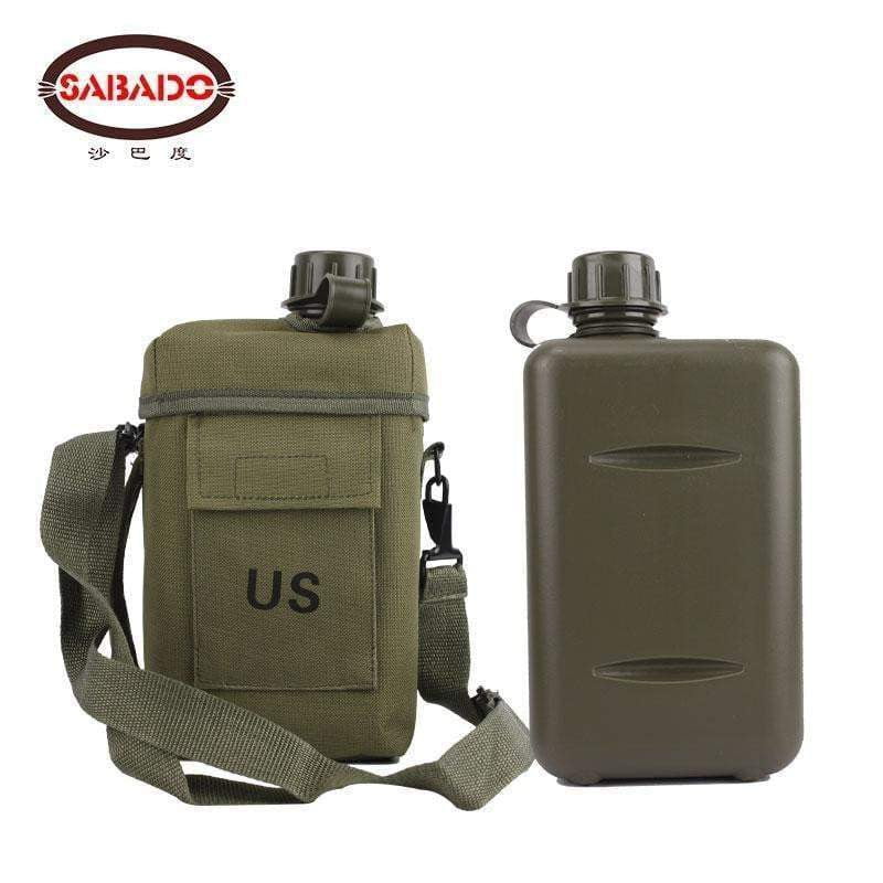 BPA-Free Military Water Canteen 2L (67oz) - Durable Plastic Water Bottle for Tactical Use, Camping, Hiking & Outdoor Adventures - Multiple Color Options