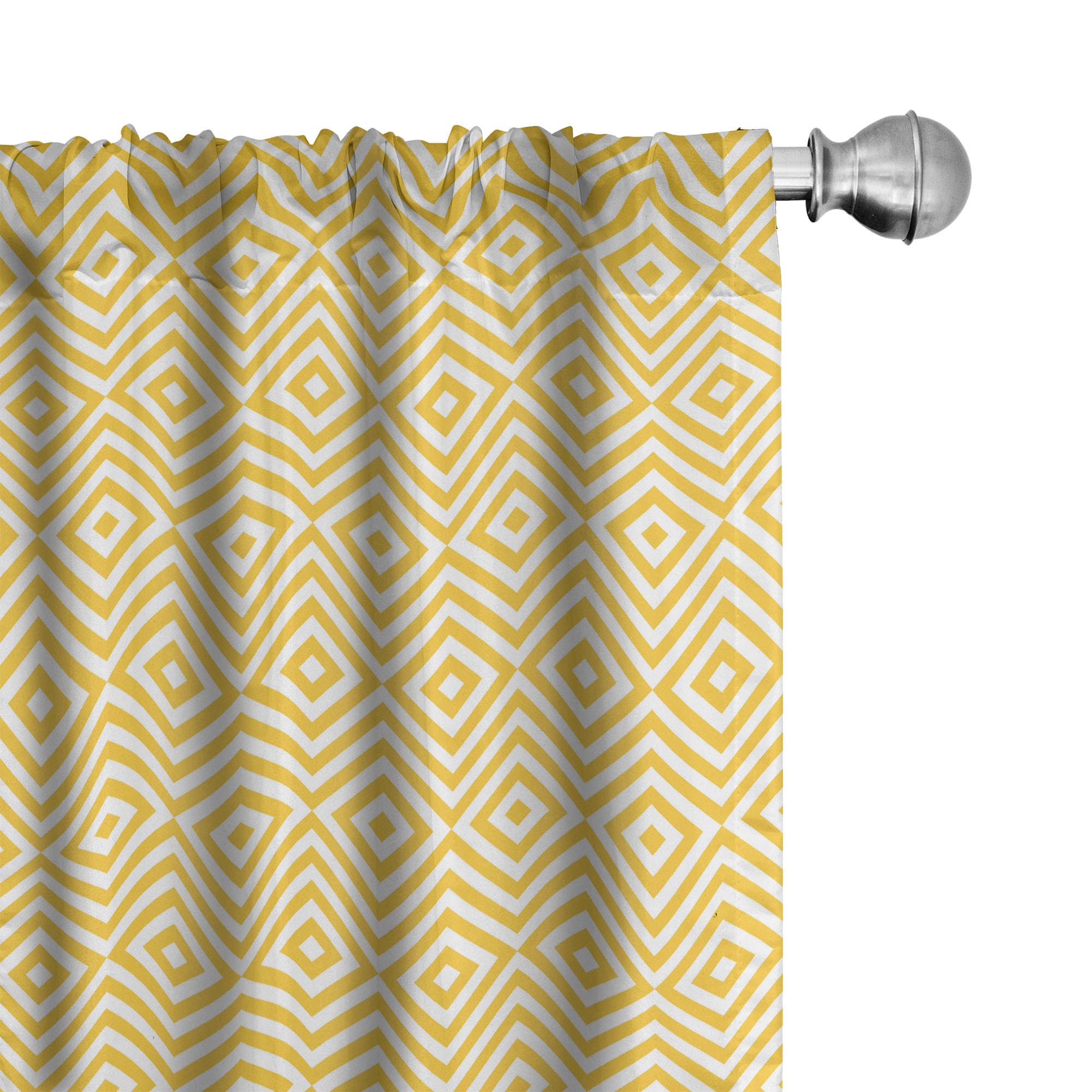 Ambesonne Geometric Curtains - Modern Triangle & Square Striped Design, 2 Panel Set (28