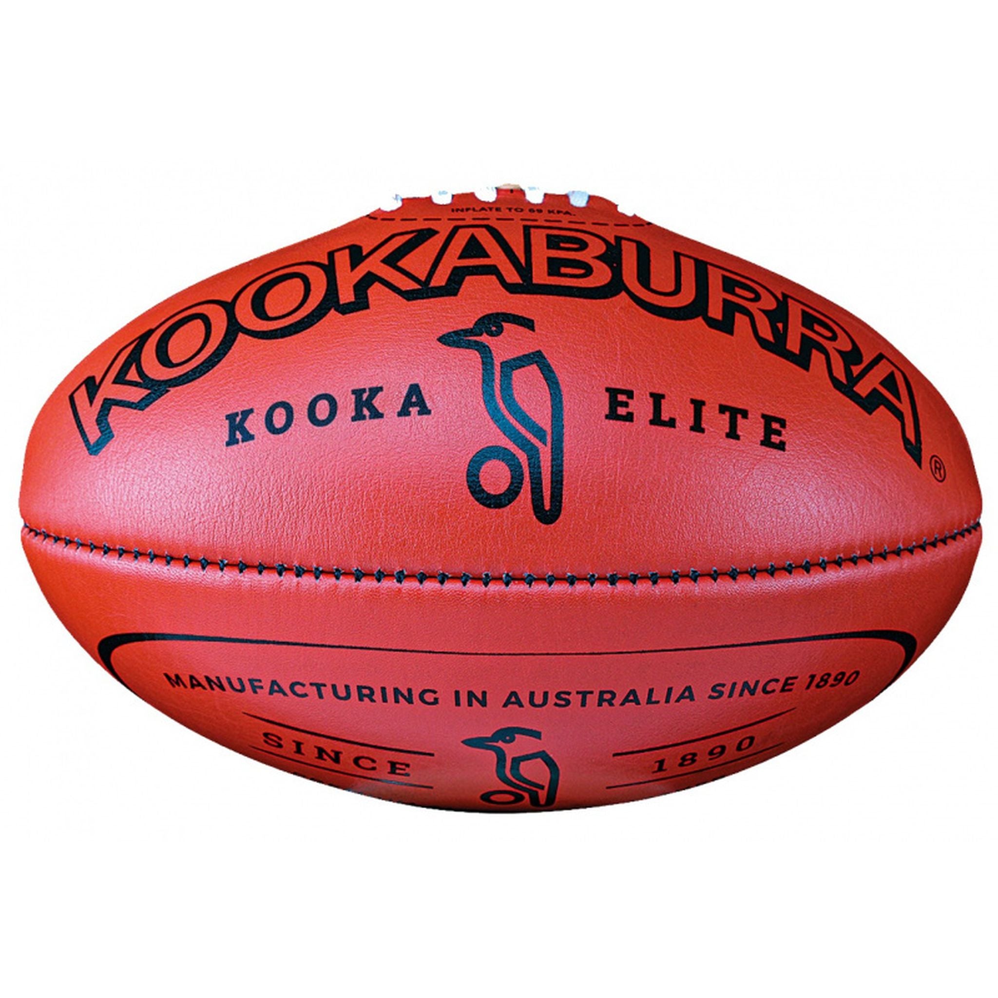 Kookaburra Elite Red Leather Football - Premium Match Ball for Soccer Training & Games - Perfect for Professional Matches, Training Sessions & Gifts