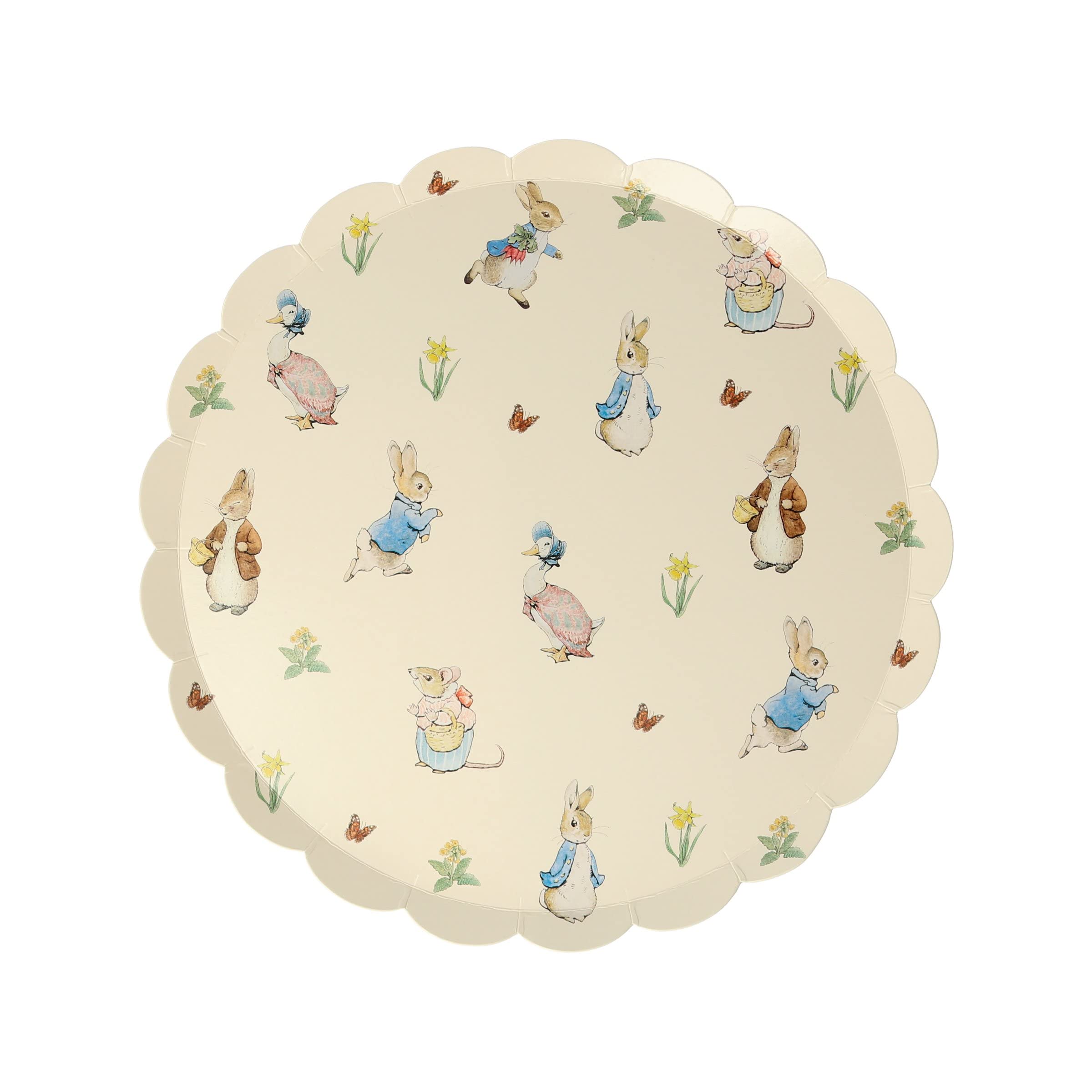 Meri Meri Peter Rabbit & Friends Side Plates - Adorable Bunny-Themed Kids' Dishes for Tea Parties, Birthday Celebrations & Nursery Decor