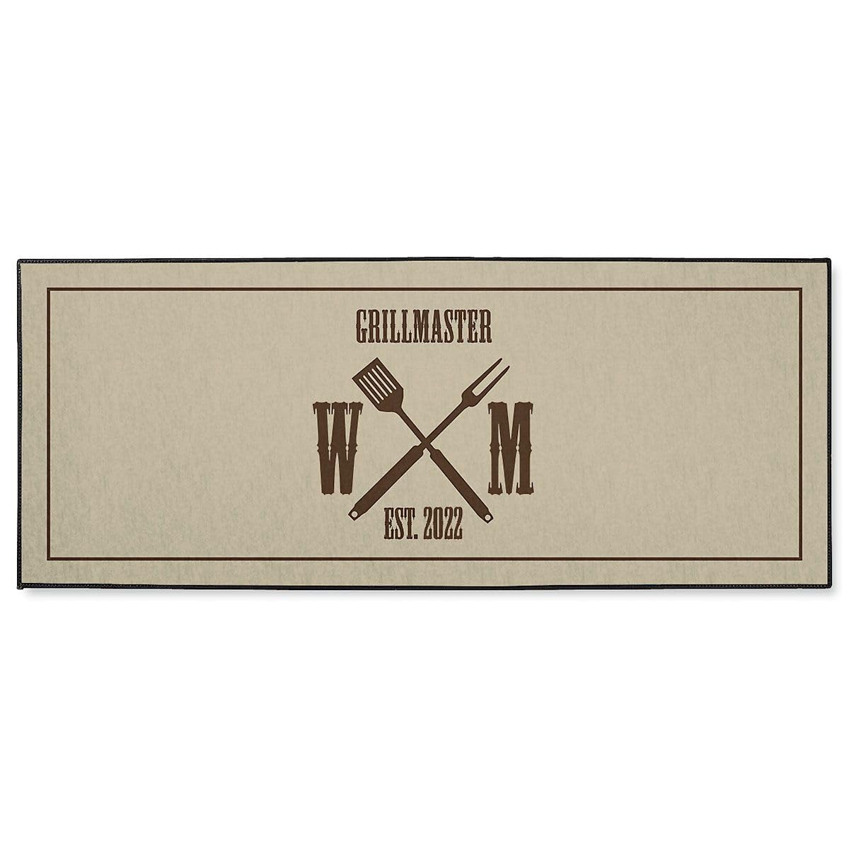 Lillian Vernon Grillmaster Personalized Grill Mat - Non-Slip Poly Pad for Outdoor Cooking, 23
