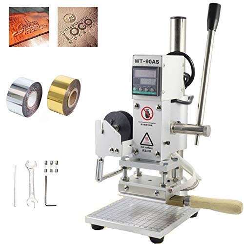 YUNSHINE 110V Digital Foil Hot Stamping Machine - Multi-Function Logo Embosser for Leather, Wood & Paper - Brass Alphabet Letters & Label Bronzing Tool Set (Perfect for DIY Crafts, Branding & Packaging)